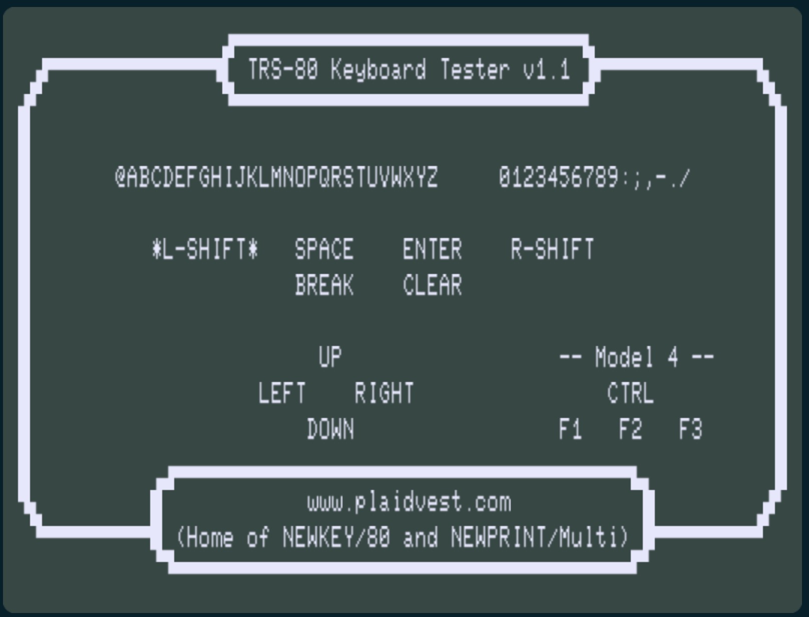 keyboard tester screenshot